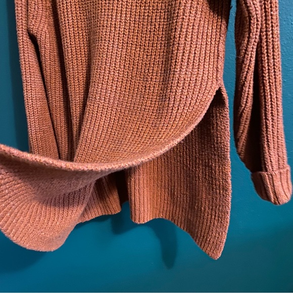 Free People | Burnt Rustic Orange Oversized Knit Eleven Sweater - Picture 6 of 9